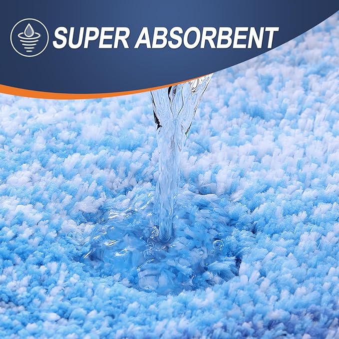 OLANLY Bathroom Runner Rugs 45x27, Extra Soft Absorbent Microfiber Bath Rugs, Rubber Backing, Quick Dry, Washable Bath Mats for Bathroom Floor, Tub and Shower, Home Decor Accessories, Light Royal Blue