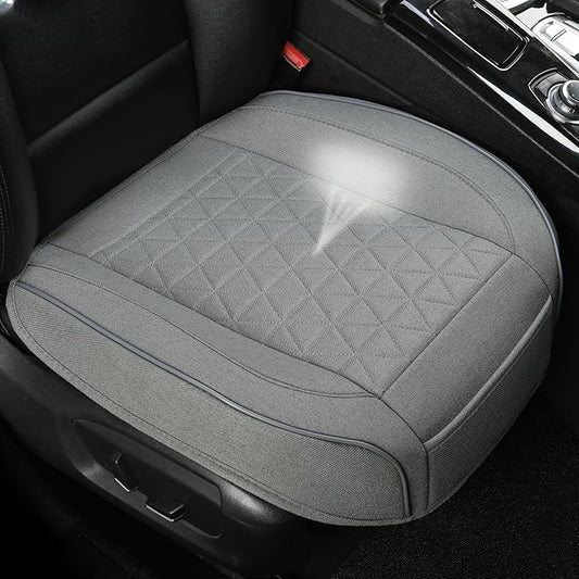 West Llama Linen Front Car Seat Cover Protector Anti-Slip Bottom Seat Cover Fits 95% of Vehicles,Wrapping Around The Bottom,Triangular Pattern(Gray-1Pcs)
