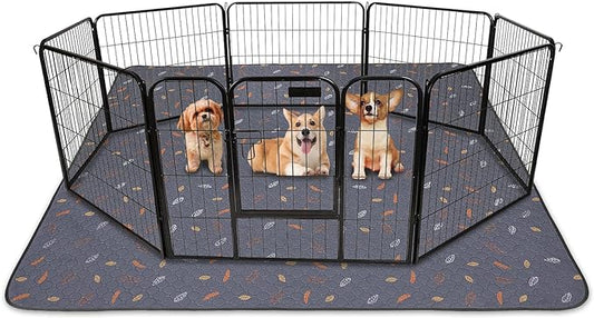 Sunheir Washable Pee Pads for Dogs 72"x72", Extra Large Reusable Puppy Pads Pet Training Pads for Dog Playpen, Waterproof Pee Pads for Puppy Playpen, Whelping Pad, Dog Playpen Indoor - Deep Grey