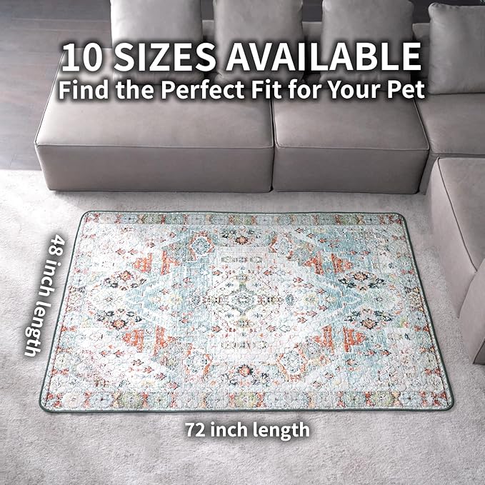Dog Pee Pads Training Pads Upgrade Triple Thickness All-Purpose Super Absorbent & Leak-Proof, Quick Dry and Leak-Proof and Odor Control (Blue/White/Multi, 48" x72"x2PCS)