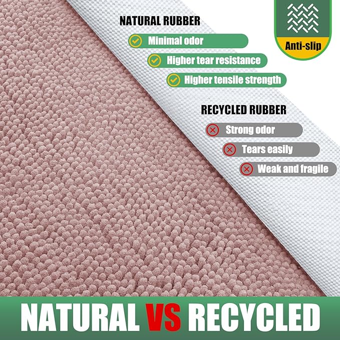 IM HOME Chenille Absorbent Outdoor Doormat 36" x 24", Washable Muddy Door Mats for Dog Non Slip Indoor Doormat Dog Mat for Muddy Paw Front Inside Doormats for Entryway Dusty Pink