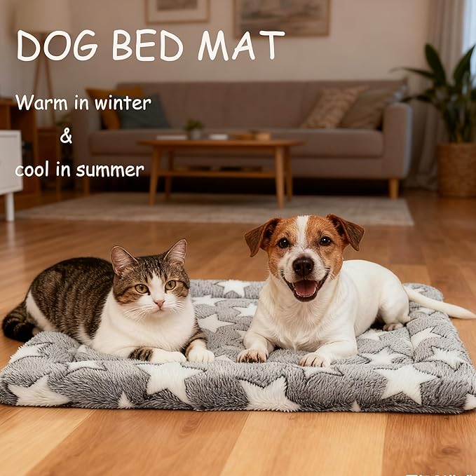 Dog Bed Mat 4 Pcs - Reversible Dog Crate Bed Mats, Soft & Breathable Kennel Pad, Durable Crate Bed for Medium Dogs & Cats