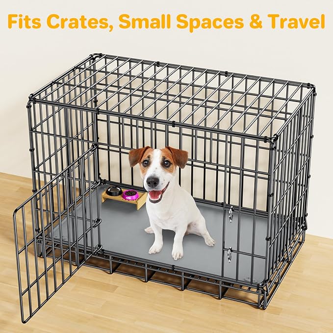 Aisslro Pet Feeding Mat, 31”x21” Absorbent Pet Placemat for Food and Water Bowl, Non-Slip Silicone, Leak-Proof Floor Protection for Quick Dry Water Dispenser Mat for Dog and Cat, Grey