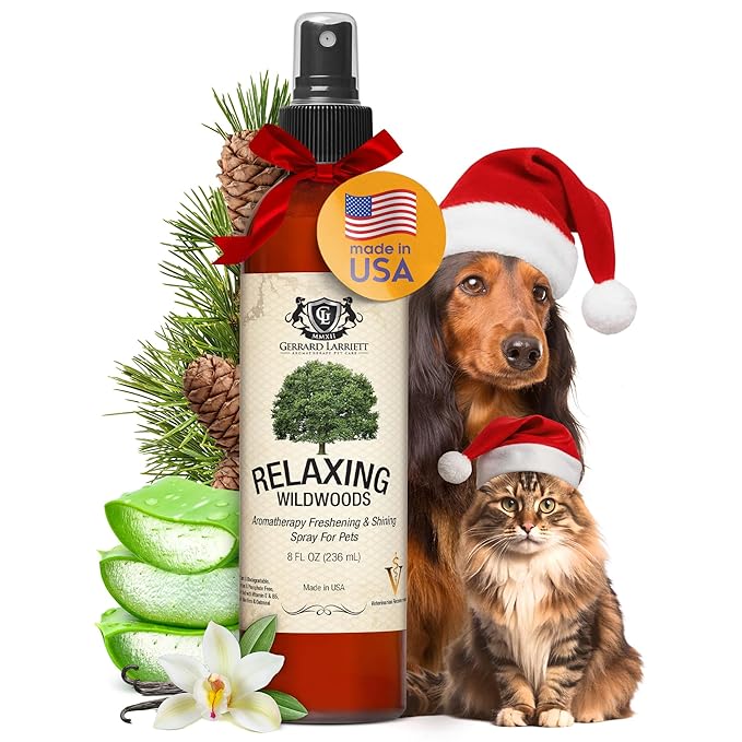 Dog Perfume Spray Long Lasting Relaxing Wildwoods 8 Fl Oz - Dog Calming Spray Scent Mist for Shining Fur, Puppy Cologne, Doggie Deodorant Fragrance Mist Pet Perfume for All Breeds by Gerrard Larriett