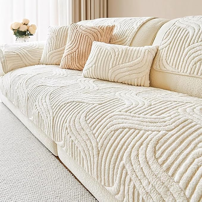 Jecpuo Washable Pet Couch Cover Protector for Sectional Sofa Armrest Headrest Covers Pad Anti-Slip Pet Friendly Boho Loveseat Slipcovers