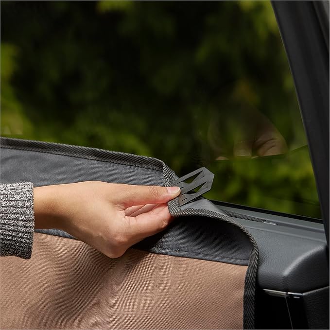 K&H Pet Products Car Door Protector for Dogs, 2 Pack Waterproof Interior Pet Car Door Protector from Dog Scratching, Stay Put Cover Design, Fits Most Vehicles, Washable - 27 x 19in Tan
