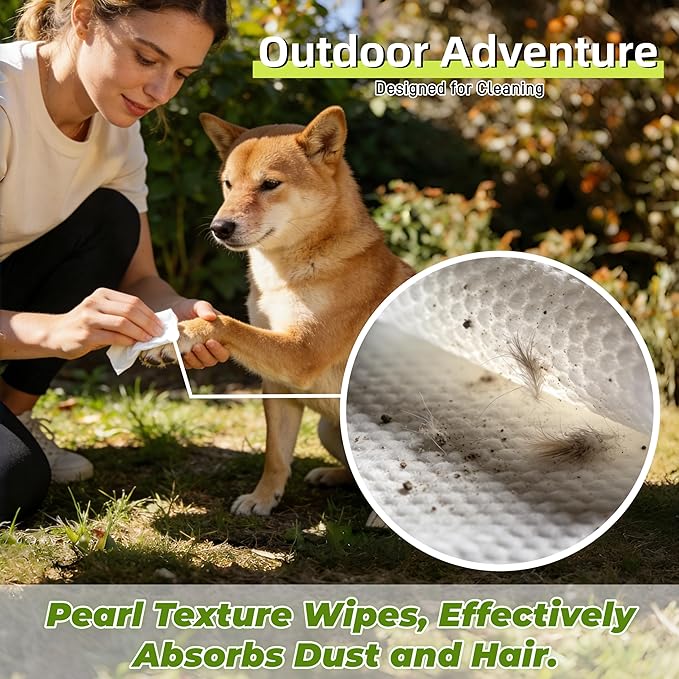 400 Pack Dog Wipes for Paws and Butt Unscented Hypoallergenic Pet Grooming Wipes Gentle Earth-Friendly Cleaning Wipes for Puppies, Kittens & Senior Pets Deodorizing Waterless Bathing Wipes