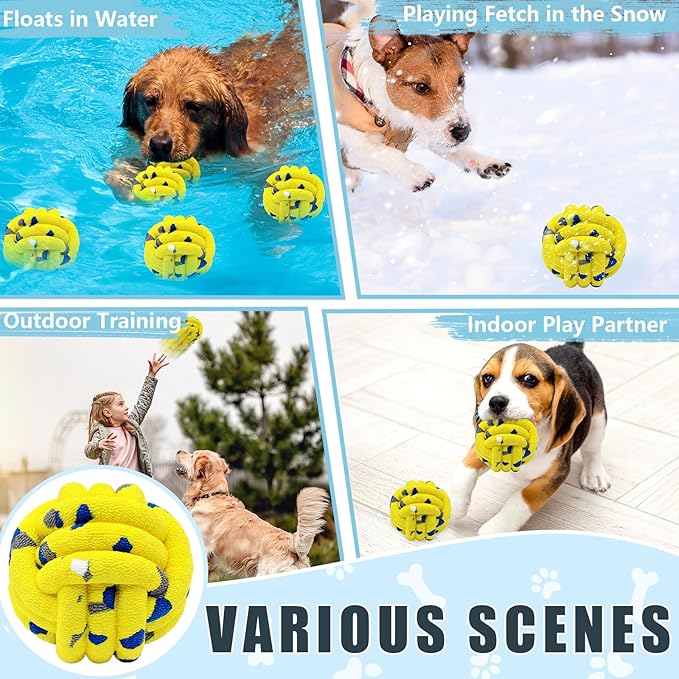 Magicorange Dog Balls 4 Pack Tennis Ball Toys Dog Toy for Aggressive Chewers Indestructible Teething Chew Toys Fetch Ball for Dogs