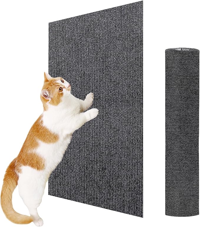 ENONCI 23.6x15.8 Cat Wall Scratcher Mat with Nano Tape,Anti Cats Scratch Furniture Couch Carpet Corner Protector for Indoor,Trimmable Cat Scratching Pad Board Sofa Replacement