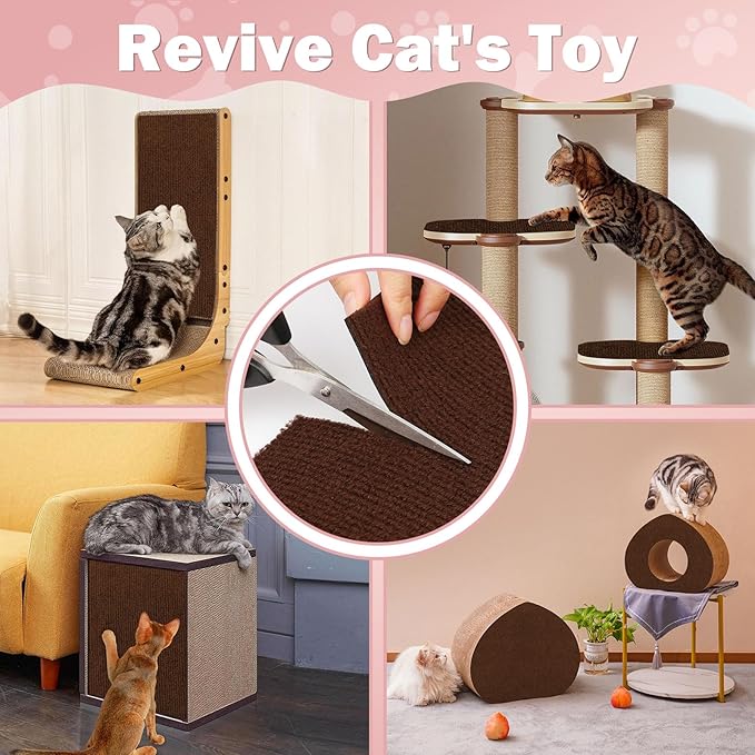 ENONCI 23.6x15.8 Couch Wall Corner Protection for Indoor Cats,Anti Scratch Furniture Protector from Cats Scratching,Trimmable Climbing Cat Scratcher Pad Play Mat Easy Use for Cat Board/Door/Carpet