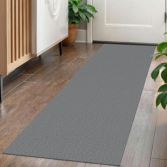 KOZYFLY Washable Runner Rug 2x5 Ft Runners for Hallways Non Slip Kitchen Rug, Braided Cotton Entryway Runner Indoor, Carpet Runners for Hallway Kitchen Entryway Bedroom, Grey