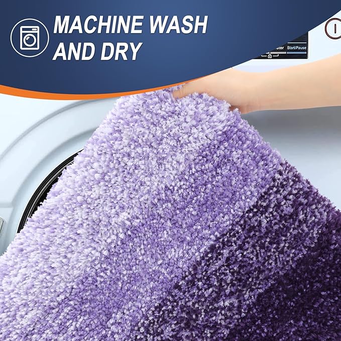 OLANLY Bathroom Rugs Mat 34x21, Extra Soft Absorbent Microfiber Bath Rugs, Rubber Backing, Quick Dry, Machine Washable Bath Mats for Bathroom Floor, Tub and Shower, Home Decor Accessories, Violet