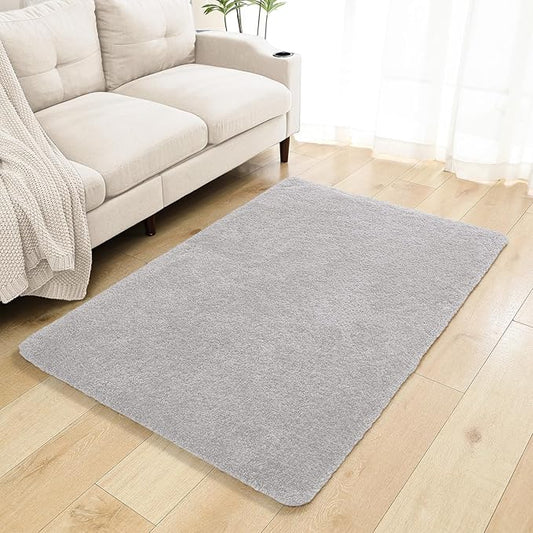 Light Gray Bathroom Rugs 40"x60" – Oversized Plush Non-Slip Microfiber Bath Mat, Absorbent & Washable – Ideal for Large Bathrooms or Living Rooms