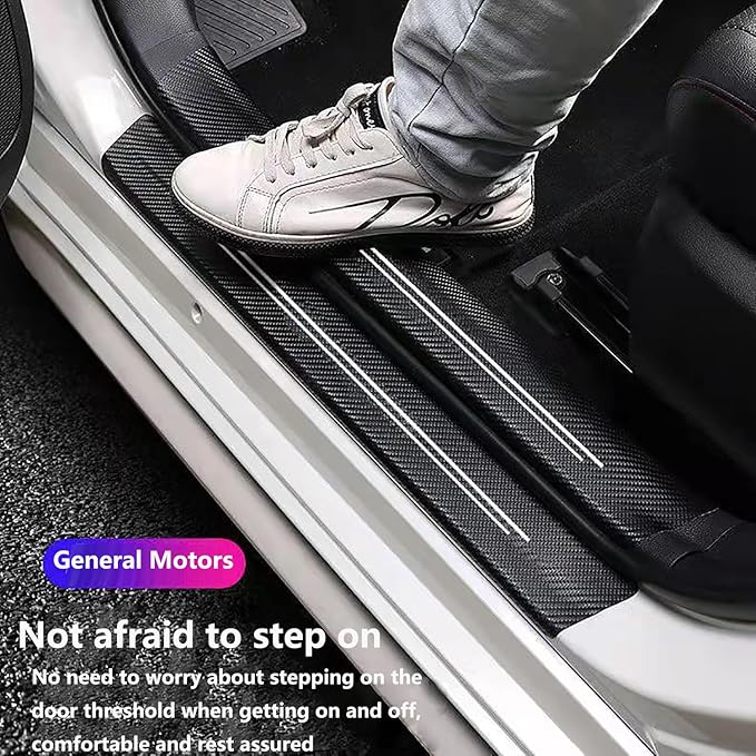 Door sill Protector, Door sill Scratch Protection (for All car Models) Door sill Protector（4PC red）
