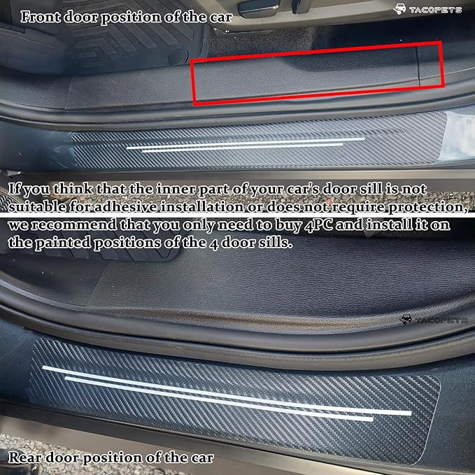 Door sill Protector,Door sill Scratch Protection (Suitable for Most car Models),Anti-Scratch Protection Strips（9PC）