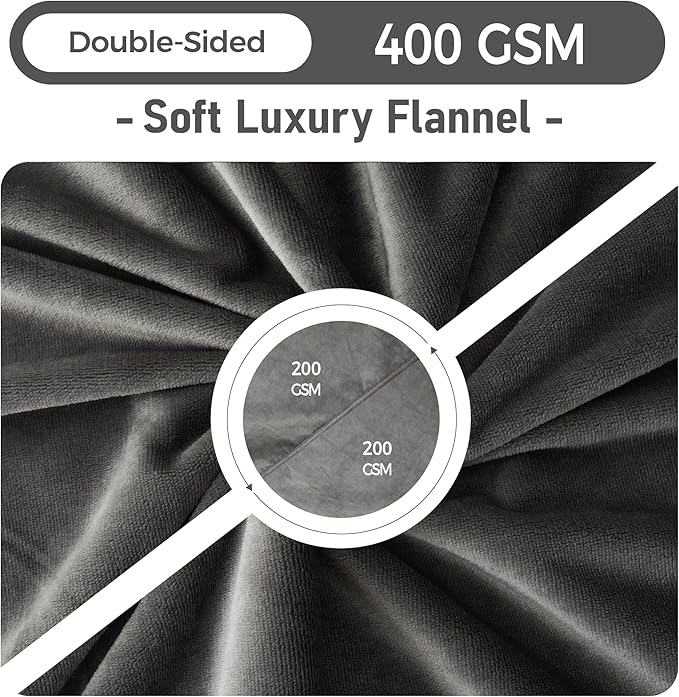 CAPT.SNOOZE Waterproof Dog Blankets Dark Grey, 30"x40" Cat Blanket for Indoor Cats, Soft Fluffy Sofa Car Bed Protector, Reversible Leakproof Flannel Puppy Blanket for Small Medium Dogs
