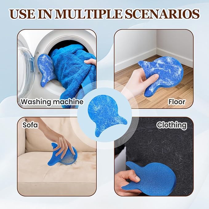 Pet Hair Remover for Laundry, Reusable Dog & Cat Hair Remover Tool, Effectively Removes Pet Hair, Lint and Dander from Bedding and Clothing, Suitable for Washing Machines, Dryers 4PCS