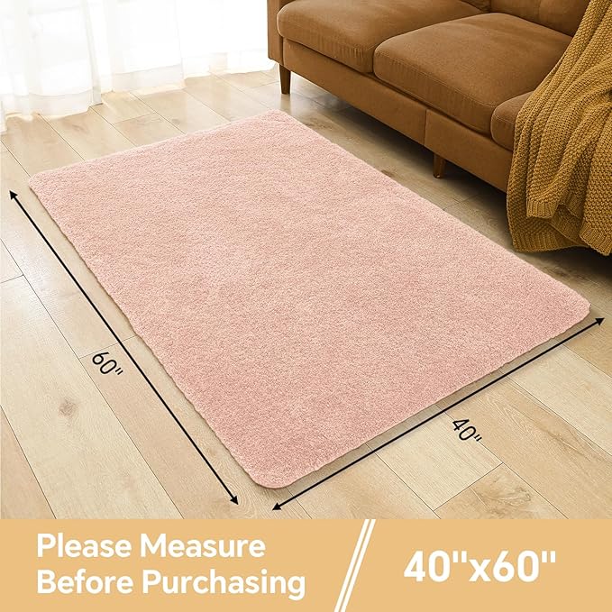 Dusty Pink Bathroom Rugs 40"x60" – Oversized Plush Non-Slip Microfiber Bath Mat, Absorbent & Washable – Ideal for Large Bathrooms or Living Rooms