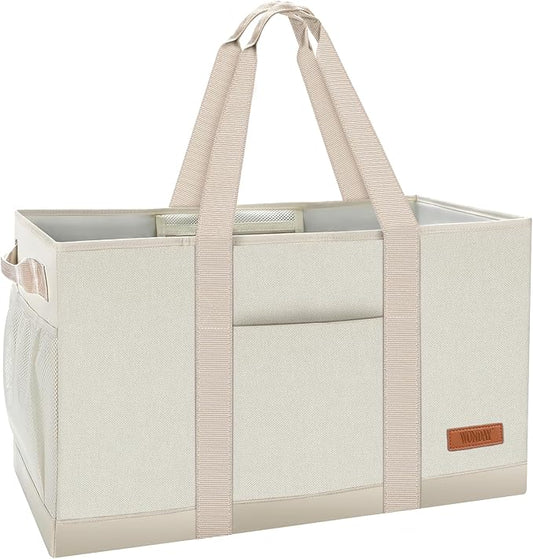 WONDAY Standing Extra Large Reusable Grocery Bag Carrier with Handle, Thirty One Utility Tote Foldable for Shopping and Beach