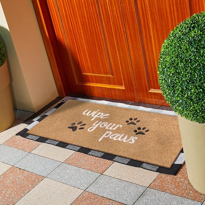 Large Front Door Mat Welcome Door Mats for Entrance Doormat Floor Mat, Durable Non Slip Rubber Entryway Door Mat, Wipe Your Paws Funny Mat for Front Door Doormat 18"x47" Brown