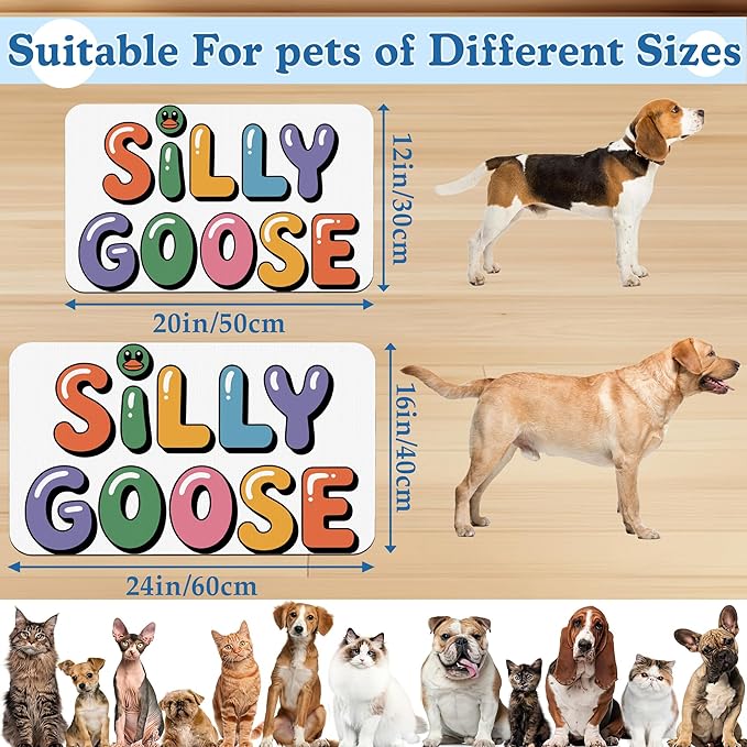 Silly Goose Pet Food Mat for Cats and Dogs–Christmas Stocking Absorbent Quick Dry Feeding Placemat, Non Slip Rubber Base, Waterproof Bowl Mat for Indoor Use, Pet Supplies 16"x24"