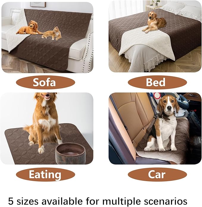 Waterproof Dog Blanket, 30x70 inches Small Pet Couch Covers for Sofa, Chair Bed Furniture Protector from Dogs Washable and Reversible-Chocolate+Cream