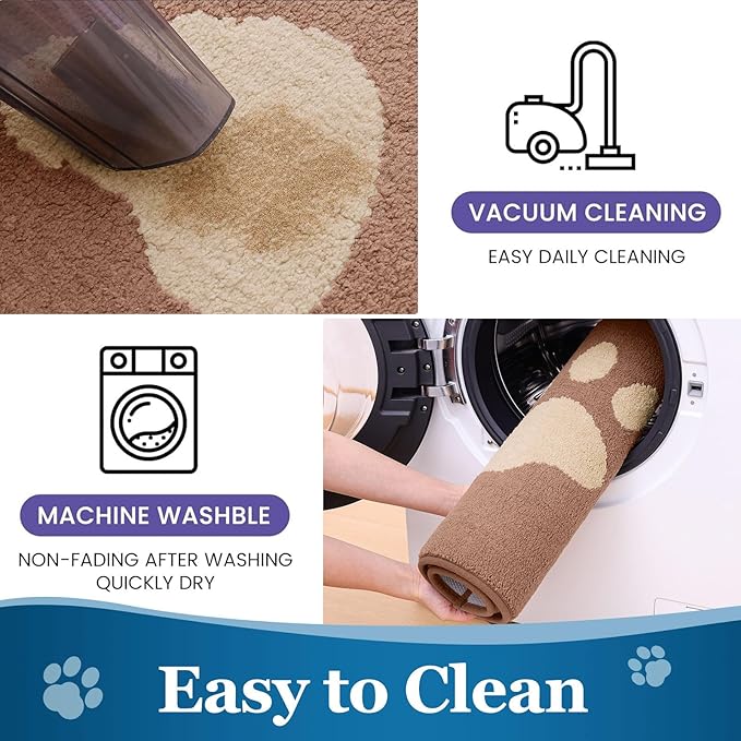Buganda Dog Door Mat for Muddy Paws, Absorbent Dirt Trapper Washable Indoor Doormats, Non Slip Low-Profile Mud Mat for Dogs, Front Entrance Doormat for Inside Floor (36x24 Inches, Camel)
