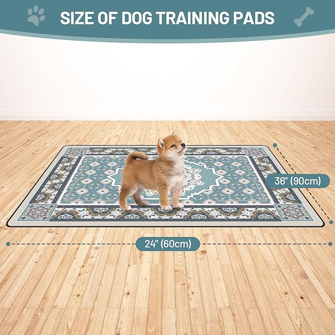 Washable Dog Pee Pads - 24"x36" Absorbent Reusable Puppy Training Pads, Waterproof Leak - Proof & Non - Slip for Crate Whelping Potty Training (Pack of 2)