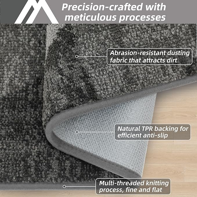 COSY HOMEER Entryway Rugs Doormat 24"x36", Non-Slip Absorbent Polyester, Washable Rugs for Front Door, Dirty Paws & High Traffic Areas, Gray
