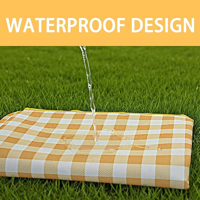 Picnic Blankets,Large Beach Blanket Sandproof Foldable,Beach Mat Sand Free Waterproof Packable for Outdoor Grass Camping Ground (Yellow)