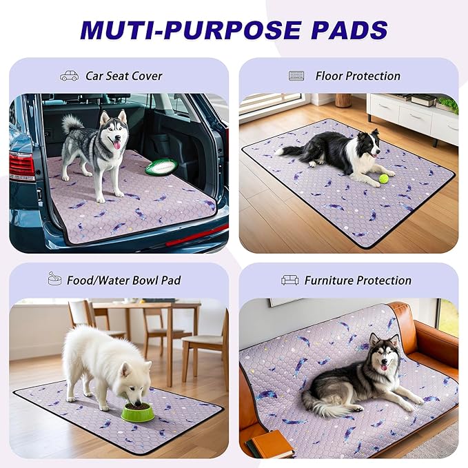 Washable Pee Pads for Dogs, 1 Pack Reusable Puppy Pads, Super Absorbent & Leakproof Dog Pads, Anti-Slip Dog Pee Pads for Puppy Training & Incontinence, Leaf Pattern 65"x48"