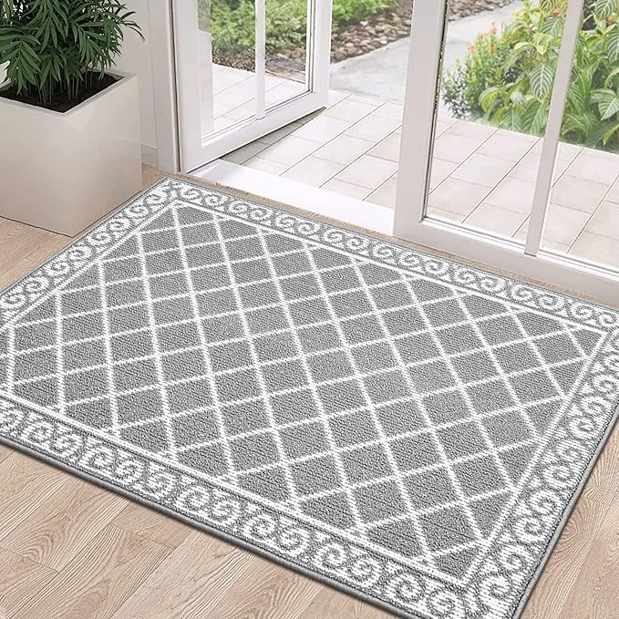 HEBE Indoor Door Mat 32"x48" Non Slip Front Door Welcome Mats Washable Shoe Mats Dirt Trapper for Entryway Low Profile Kitchen Carpet for Entrance Hallways Entrance Mat for Dogs