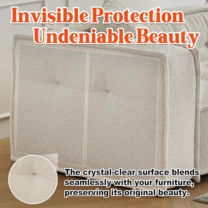 12 Pack Cat Scratch Furniture Protector – Double-Sided Sticky Deterrent Training Tape from Cat Claws, Clear Anti-Scratch Guard for Couch, Sofa, Doors, Easy Apply & Residue-Free, Not for Leather,Velvet