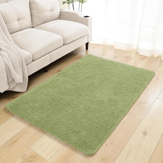 Olive Green Bathroom Rugs 40"x60" – Oversized Plush Non-Slip Microfiber Bath Mat, Absorbent & Washable – Ideal for Large Bathrooms or Living Rooms