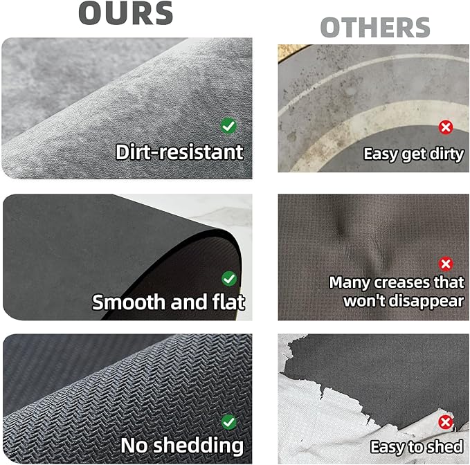 Toilet Rug, Thin Toilet Rugs U Shaped Washable Non Slip Absorbent Quick Dry Low Pile Toilet Mat, 20"x24" U Shape Light Grey