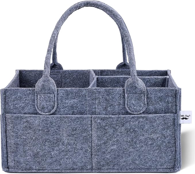 Mr. Pen- Baby Diaper Caddy Organizer, Charcoal Gray, Nursery Storage Bin and Car Organizer for Diapers and Baby Wipes