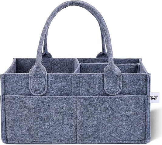 Mr. Pen- Baby Diaper Caddy Organizer, Charcoal Gray, Nursery Storage Bin and Car Organizer for Diapers and Baby Wipes