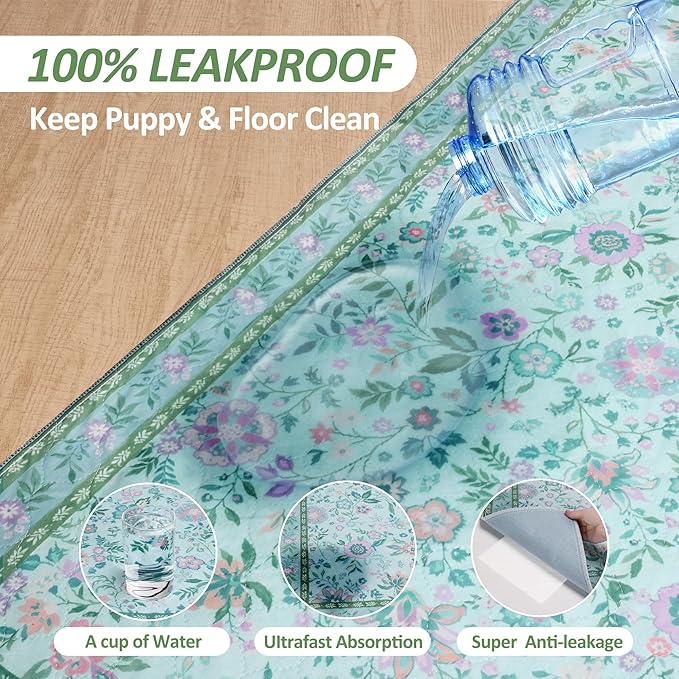 Pee Pads for Dogs Washable 48"x48", Extra Large Reusable Puppy Pads, Super Absorbent Whelping Pads Mat , Non-Slip Waterproof Pet Training Pads for Couch, Crate, Potty Training