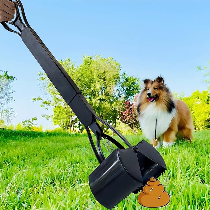 2-Pack Pooper Scooper for Large Small Dogs Heavy Duty, 32" Long Handle Poop Scoop for Yard, Grass, Gravel, Dog Poop Grabber with High Strength Material