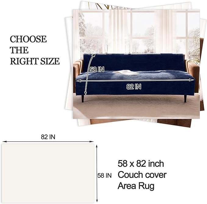 Meider Waterproof Couch Cover for Dogs Non-Slip, Fuzzy Soft Pet Couch Covers for Sofa, Pet Friendly Area Rug Dog Bed Covers Washable Sofa Cover Mat (Navy Blue, 58" x 82" 1 Pack)