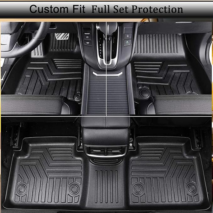 CRV Floor Mats Compatible with 2023-2026 Honda CR-V (Include Hybrid)，All Weather Protection Waterproof Durable Anti-Slip Odorless Custom-fit TPE Floor Liner Front and Rear Row Set
