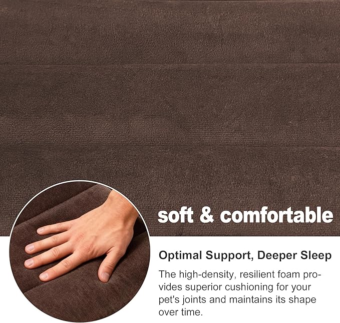 Dog Crate Pad, Ultra Soft & Anti-Slip Kennel Mat, Secure Fit for Metal Crates & Dog Cages, Washable Cozy Bed for Small Medium Large Dogs (Dark Brown, XS(18"*12"*1.5"))