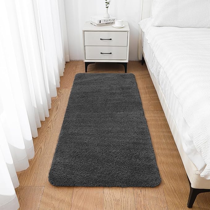 Dark Gray Bathroom Rugs Runner 24"x60" - Long Large Bath Mat, Soft Non Slip Absorbent Microfiber Bathroom Rug, Washable Plush Floor Mat - Perfect for Bedside, Kitchen or Vanity Area