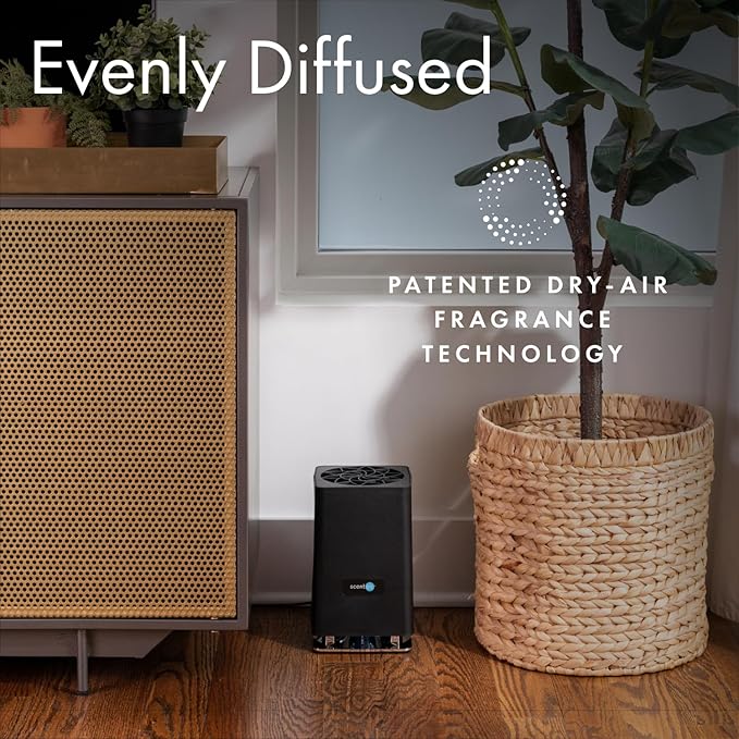 ScentAir Whisper Home | Diffuser Machine, Scents up to 800 Sq. Ft Room, Compatible with Alexa & Google, WiFi & Bluetooth Enabled, Cartridge Sold Separately, Black