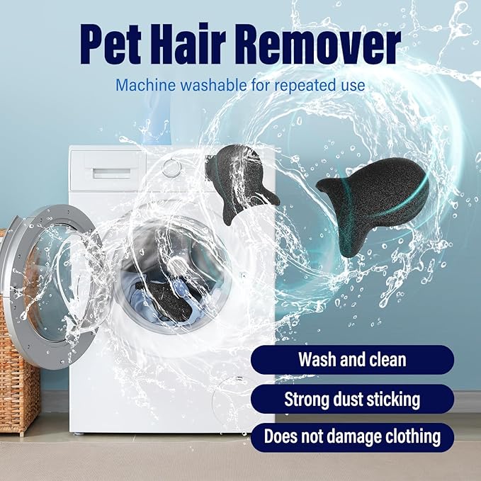 Pet Hair Remover for Laundry, Reusable Dog & Cat Hair Remover Tool, Effectively Removes Pet Hair, Lint and Dander from Bedding and Clothing, Suitable for Washing Machines, Dryers 8PCS
