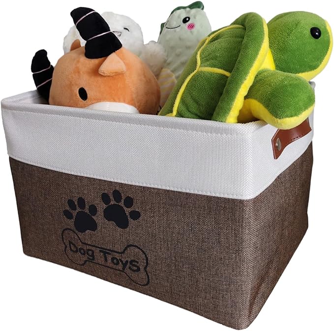 Large Dog Toy Basket Collapsible Dog Toy Box Shape Keeping Rectangle Dog Toy Bin for Pet Toys,Accessories