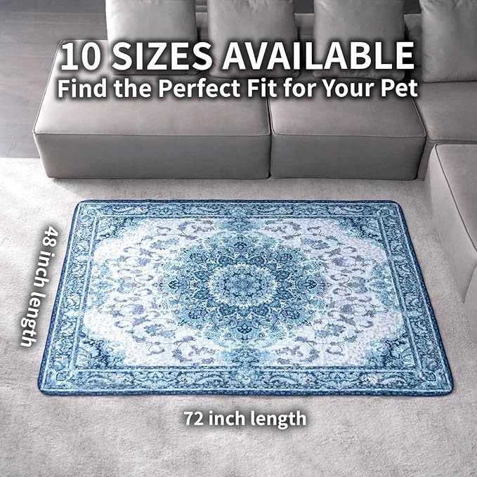 Dog Pee Pads Training Pads Upgrade Triple Thickness All-Purpose Super Absorbent & Leak-Proof, Quick Dry and Leak-Proof and Odor Control (Blue/Multi, 48" x72"x2PCS)
