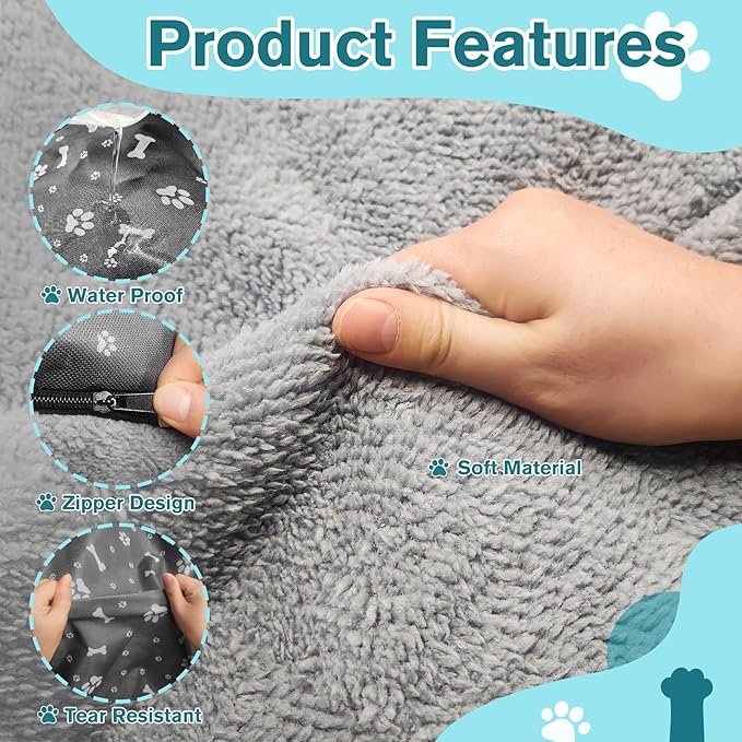 41.7 * 27.9inch Dog Crate Pan Covers Washable Dog Crate Tray Cover Waterproof Oxford Cloth/Soft Flannel Side Fit Bed Liner for Pet Cage Pan