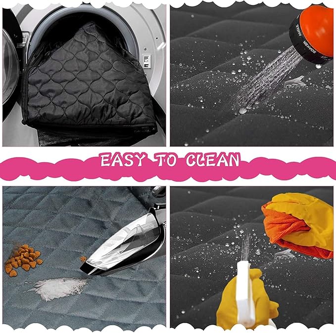 2PCS Car Door Protector for Dogs Pet Car Cover-Waterproof Scratchproof Nonslip Durable Machine Washable (2 Packs Universal Fit) (Cream)