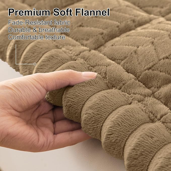Smiry Non Slip Couch Covers for Dogs, Fuzzy Pet Couch Covers for 3 Cushion Sofa Pet Friendly, Soft Sofa Slipcovers Cushion Furniture Protector Washable (Mocha Brown, 35.4" x 88")